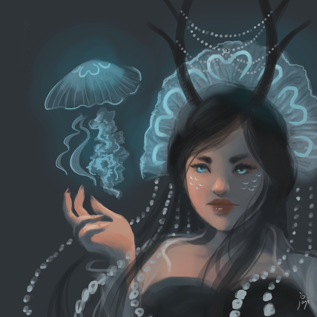 Portrait of Yun Kaewun i na jellyfish coronet